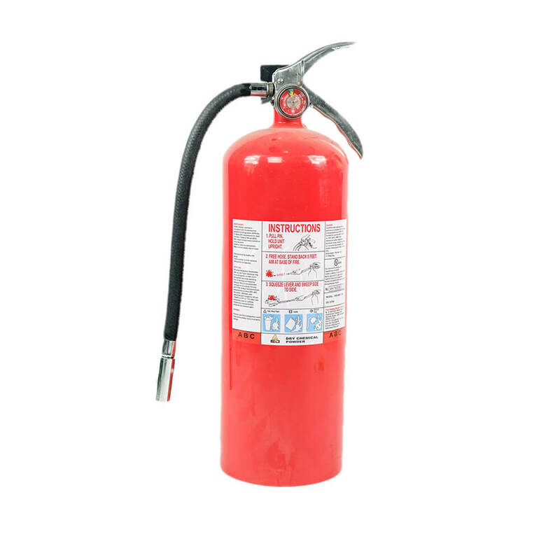 A fire extinguisher is a portable safety device designed to suppress or extinguish small fires in emergencies. It works by discharging specific substances, such as water, foam, dry chemicals, CO₂ (carbon dioxide), or wet chemicals, to remove heat, oxygen, or fuel—the three elements required for a fire to sustain itself, known as the fire triangle.